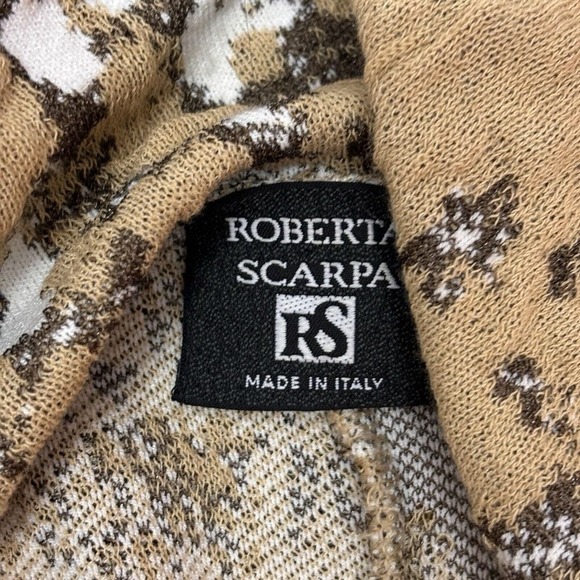 Animal Print Fringe Cardigan Sweater Sz M Faux Suede Piping Italian Boho Western - Picture 11 of 14